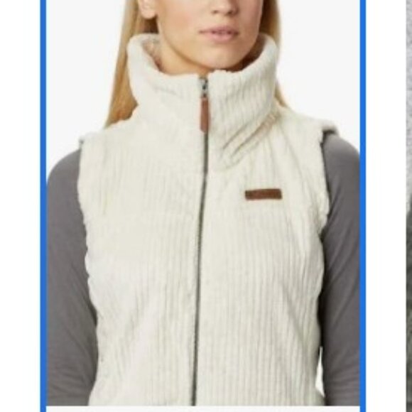 NWT Womens XL COLUMBIA Fire Side Sherpa Vest Chalk - Picture 8 of 10